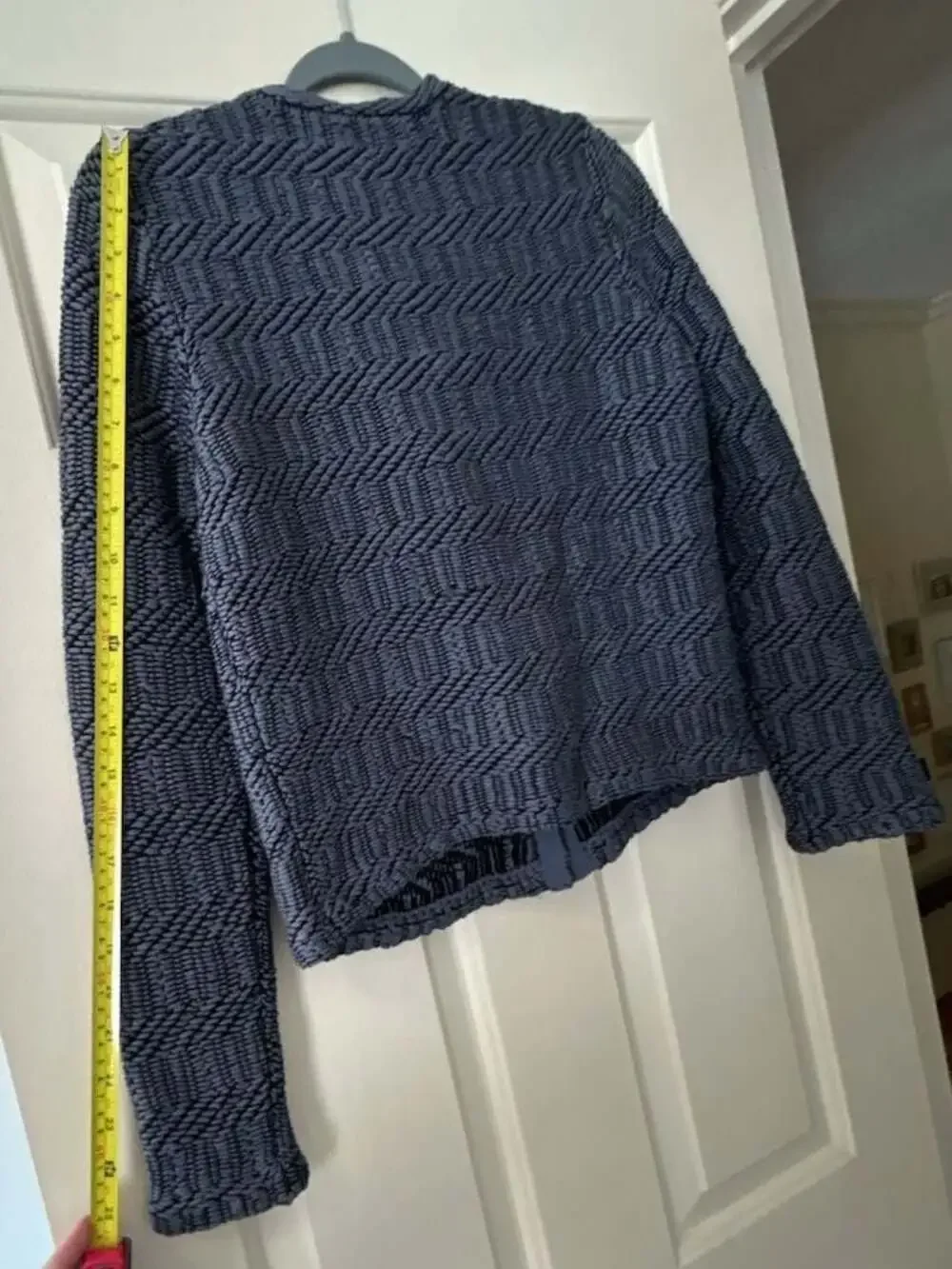LOFT Textured Zip-Front Jacket Blue Size SP
